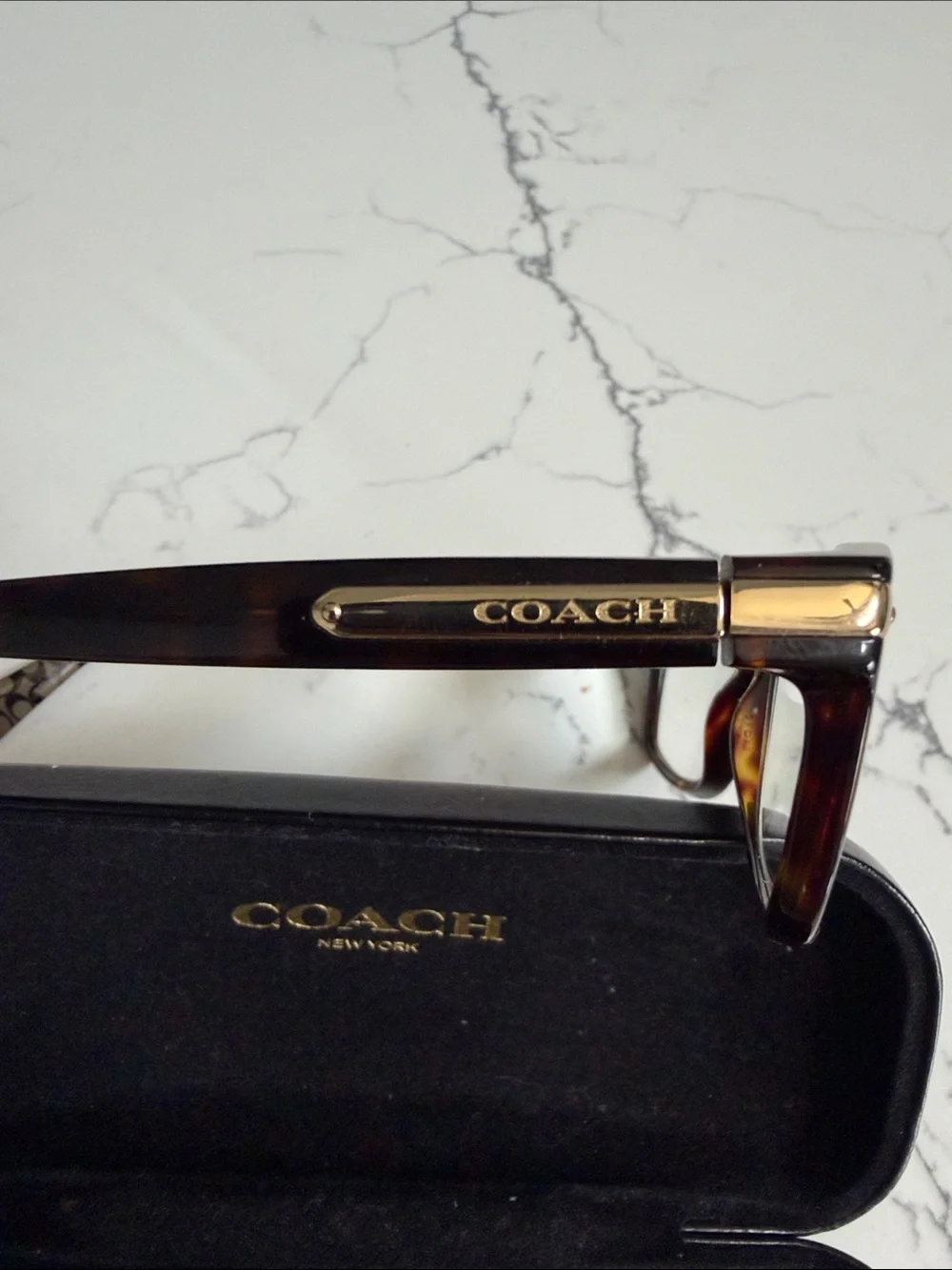 Coach Brown Logo-Pattern Rectangular Eyeglass Frames- HC6065 5291